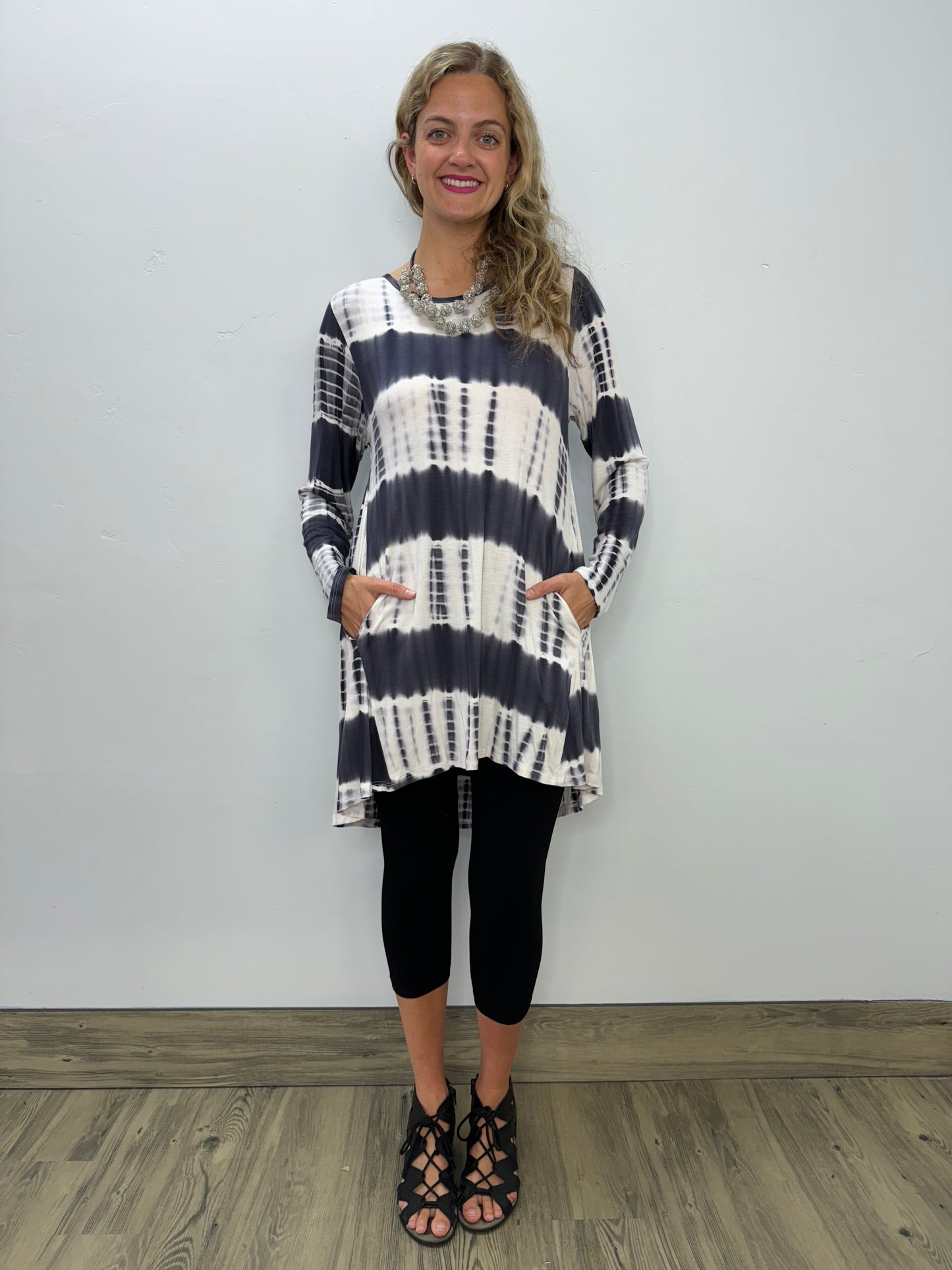 2AM Long Sleeves Tunic - Blue Bamboo