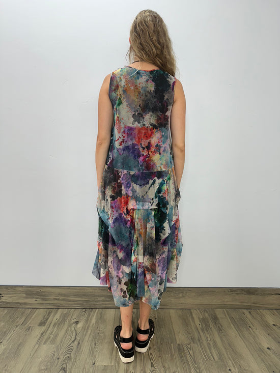 Watercolor Mesh Sleeveless Dress