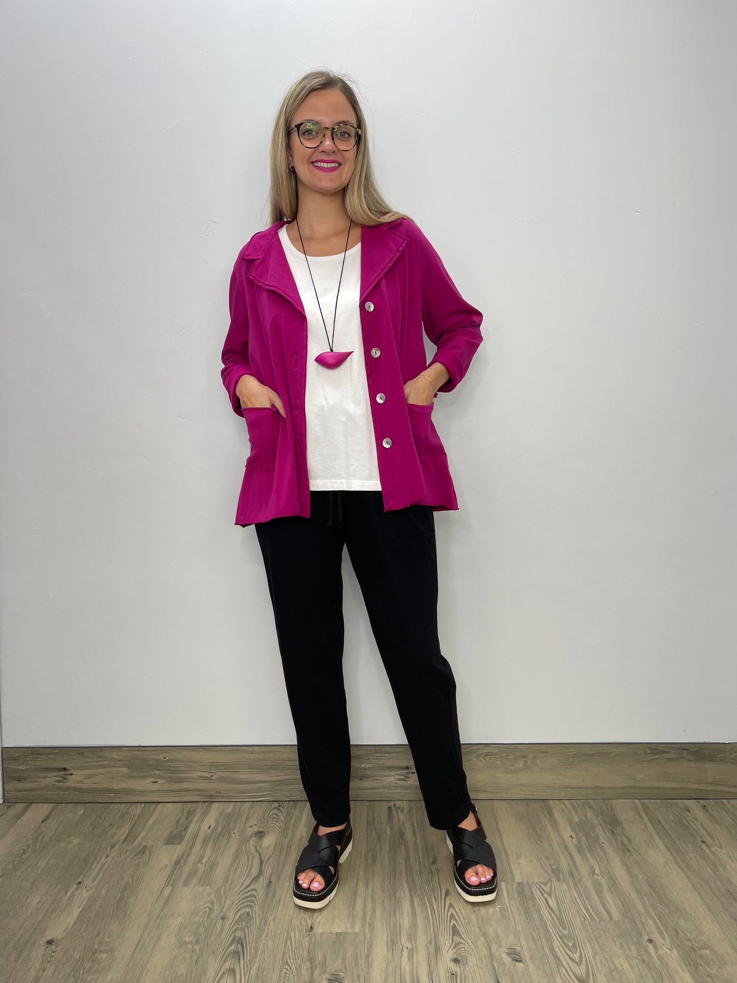 Magenta Long Sleeve Blazer