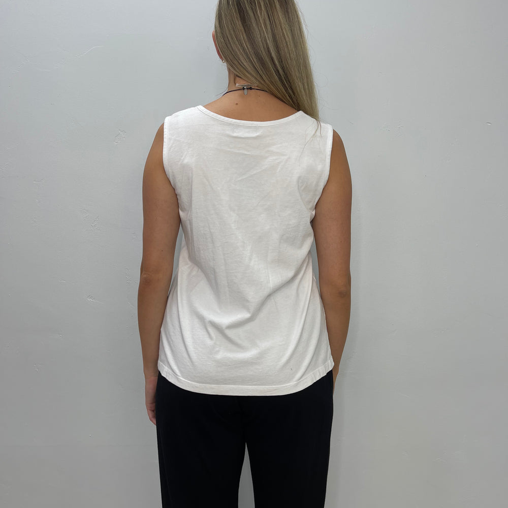 
                  
                    White Sleeveless Cotton Tank
                  
                