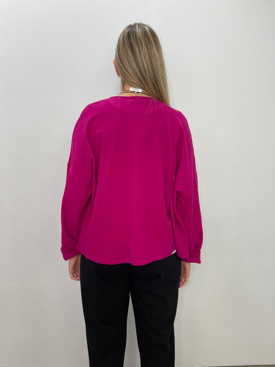 Load image into Gallery viewer, Magenta Crop Button Down Jacket
