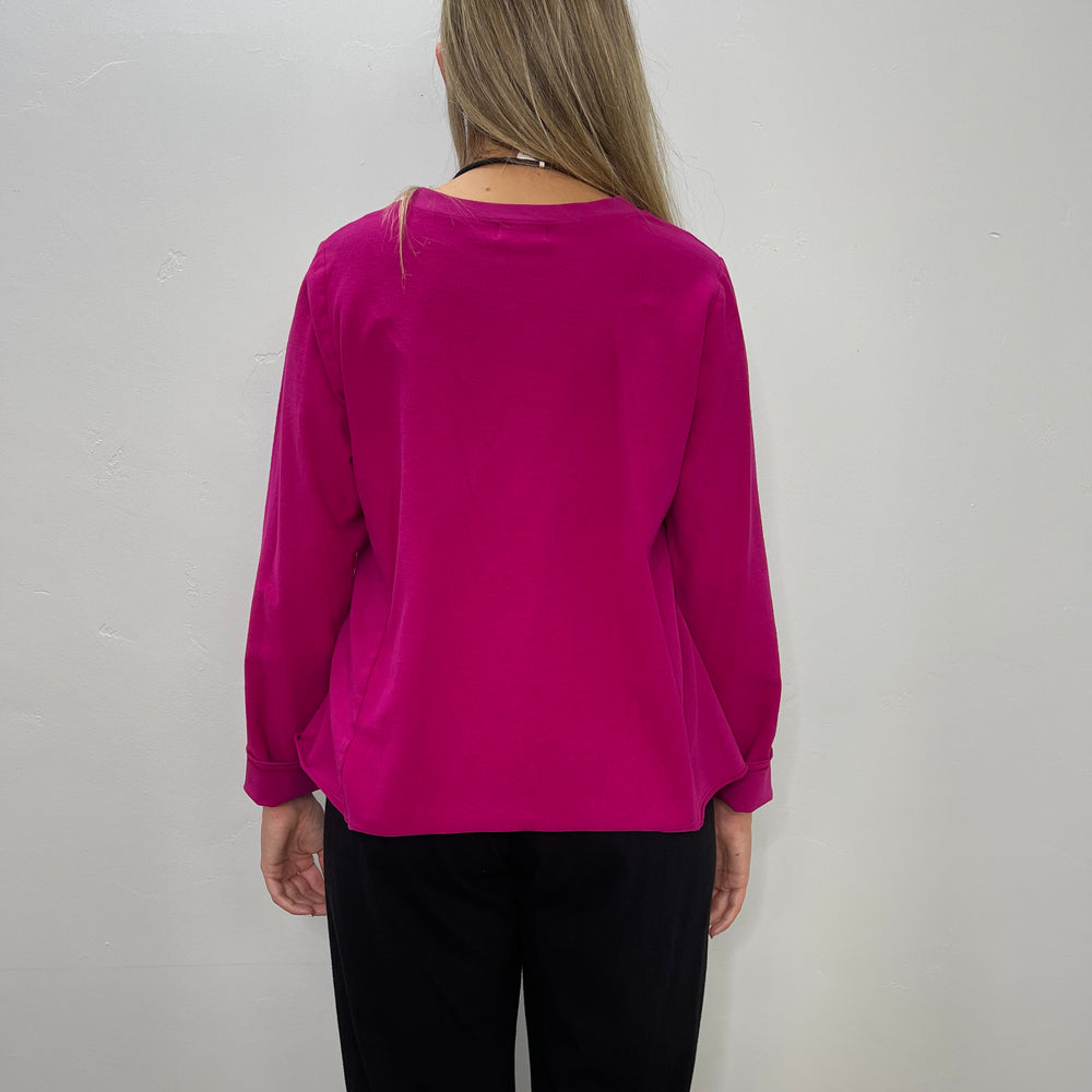 Magenta Fleece Long Sleeve Top