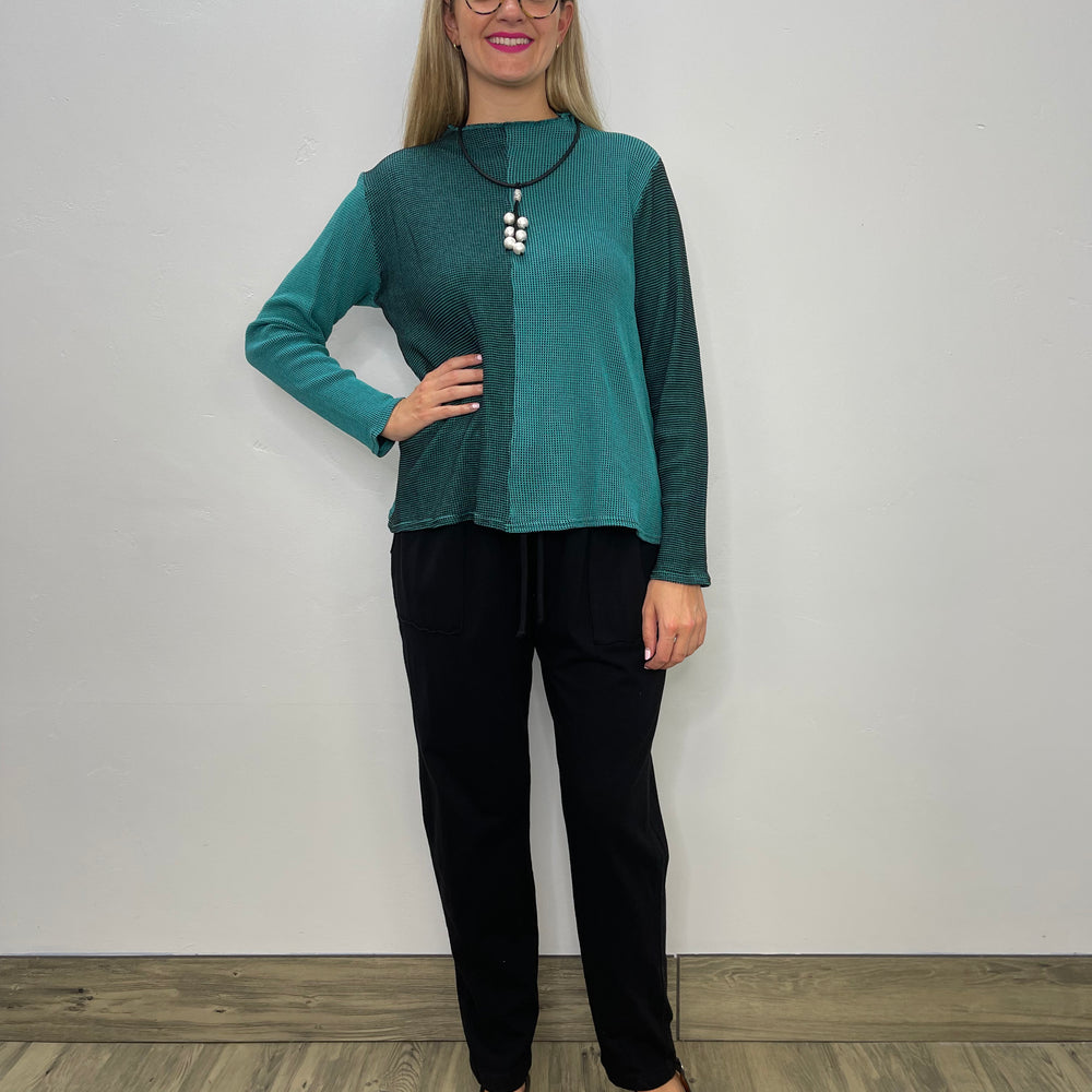 Teal Waffle Thermal Top