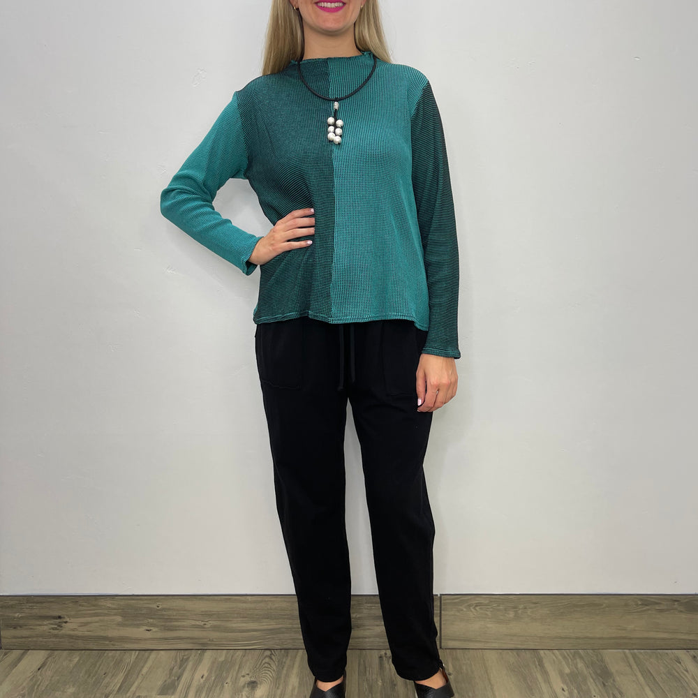 Teal Waffle Thermal Top