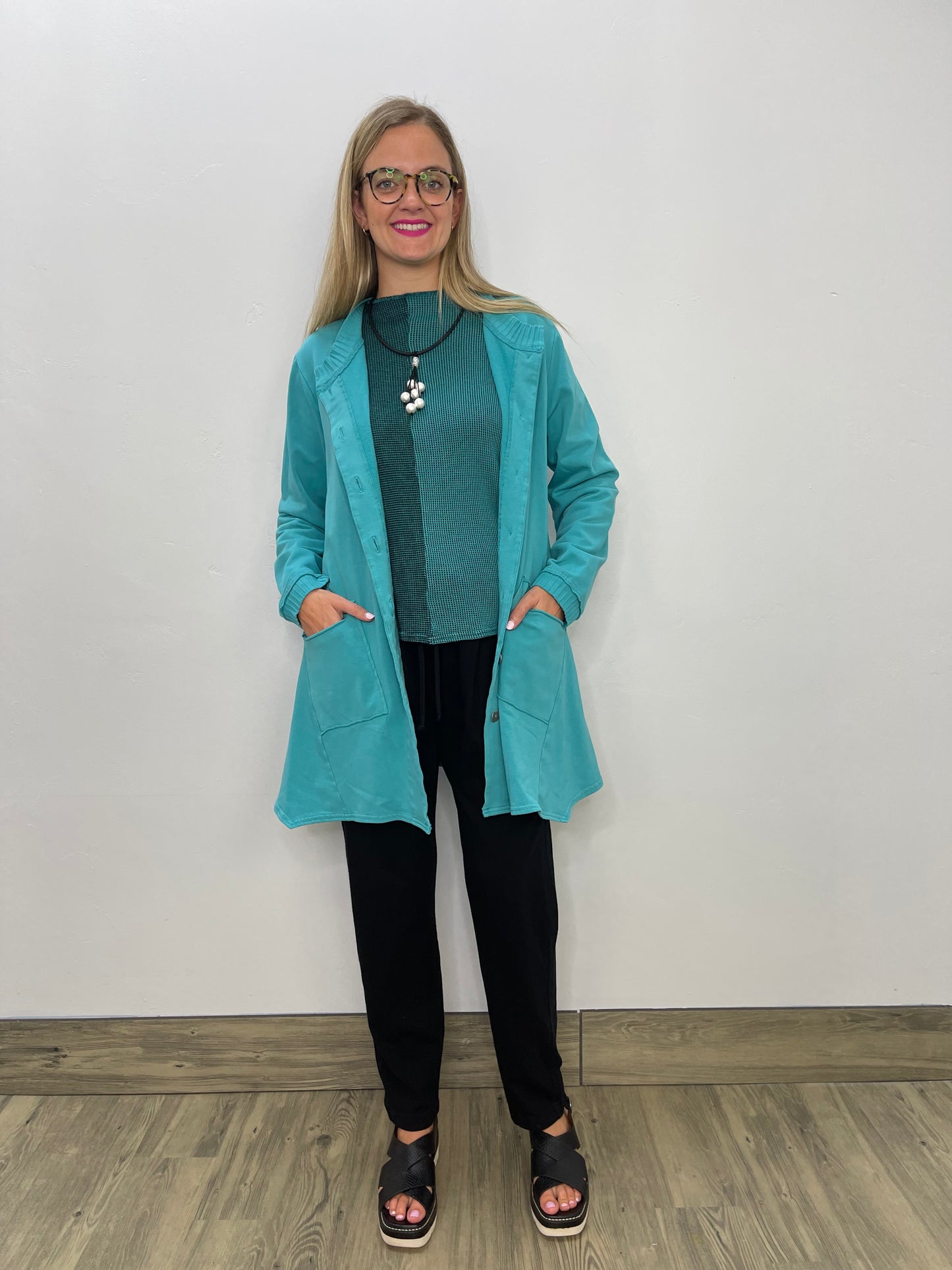 Teal Two Pocket Swing Jacket