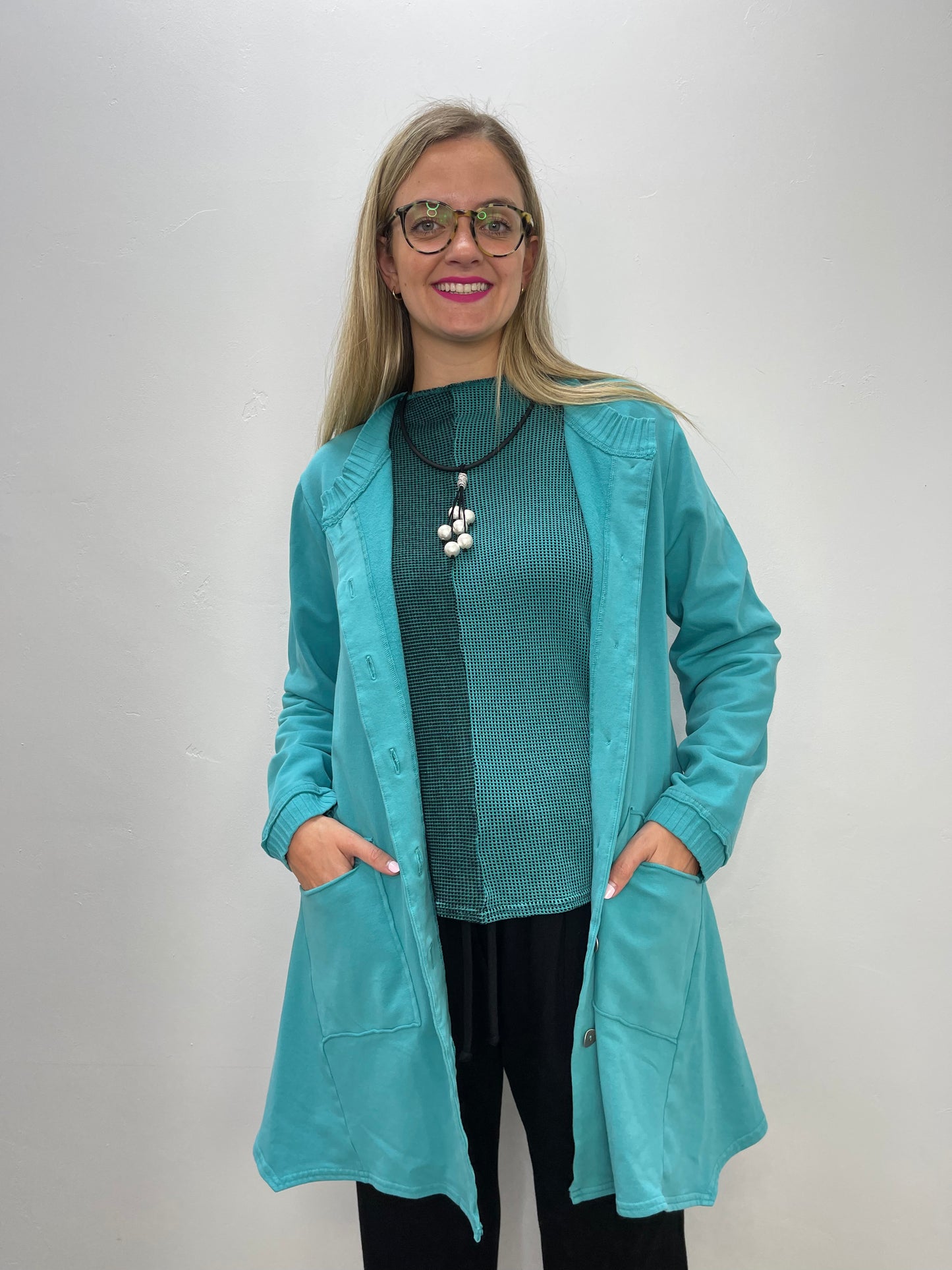 Teal Two Pocket Swing Jacket