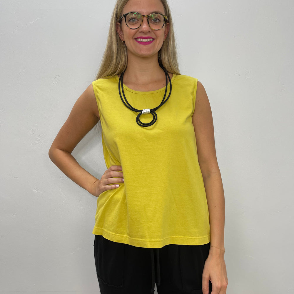 Canary Yellow Sleeveless Cotton Tank