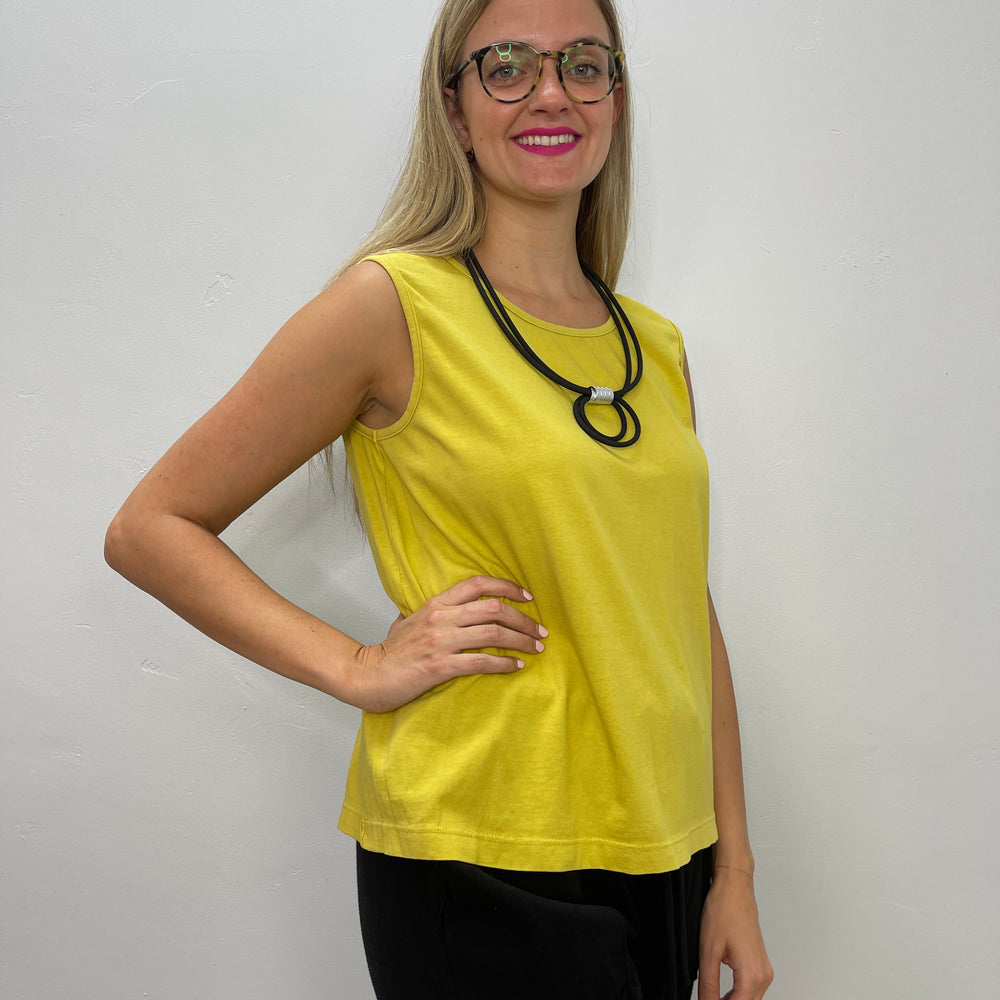 Canary Yellow Sleeveless Cotton Tank