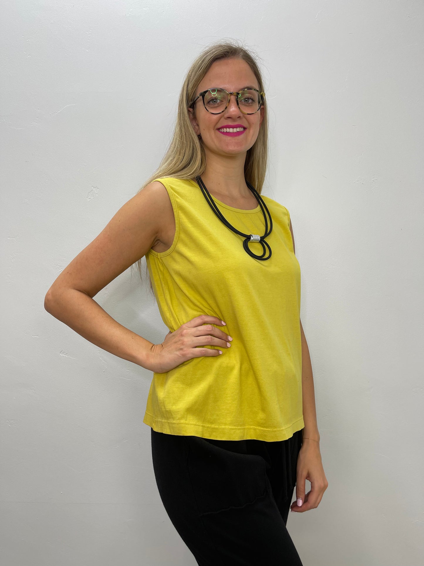 Canary Yellow Sleeveless Cotton Tank