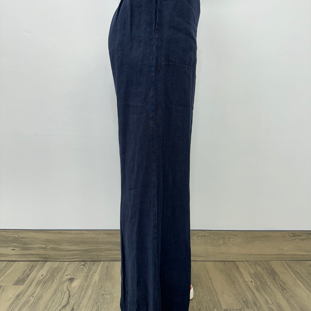 
                  
                    Ink Flat Front Long Linen Palazzo Pant
                  
                