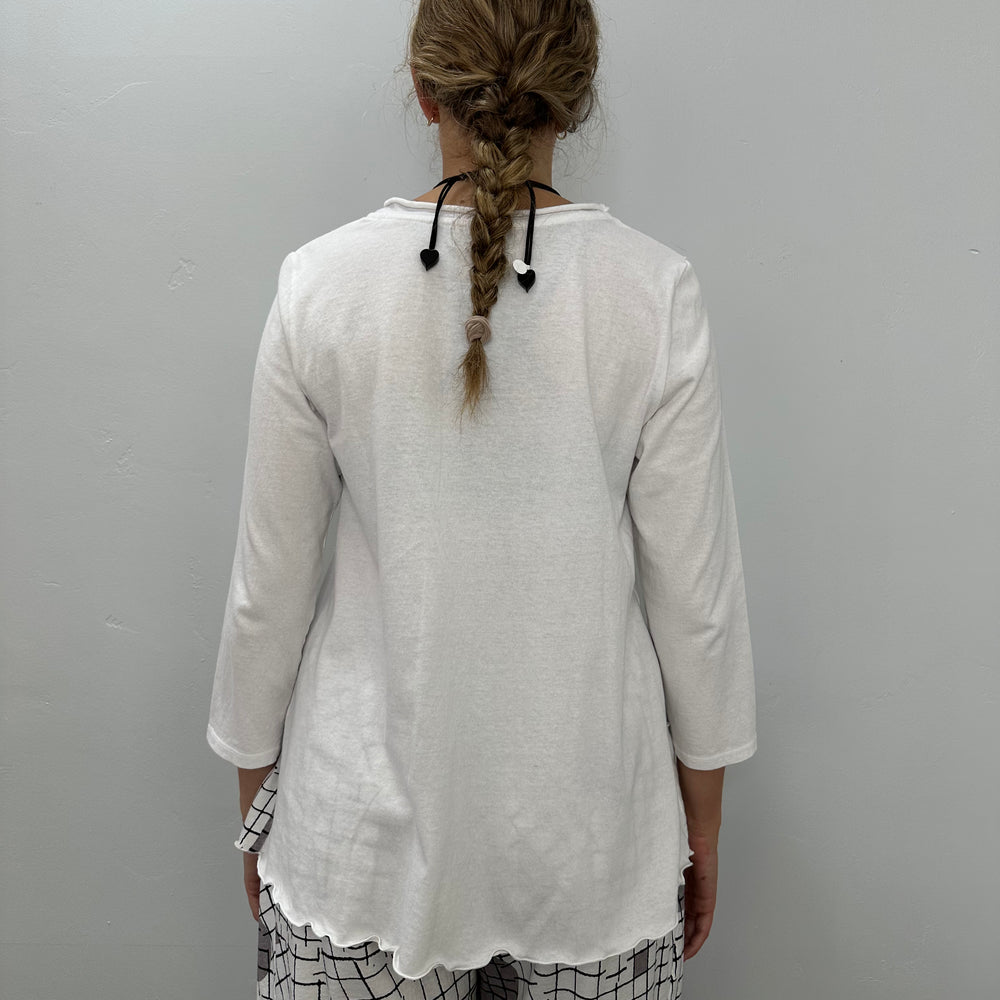 
                  
                    White Pleat 3/4 Sleeve Top
                  
                