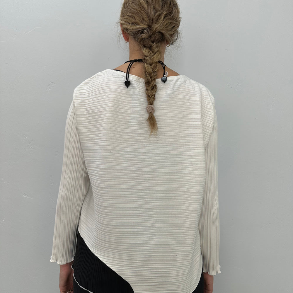 
                  
                    Off White and Black Accents Ribbed Top
                  
                