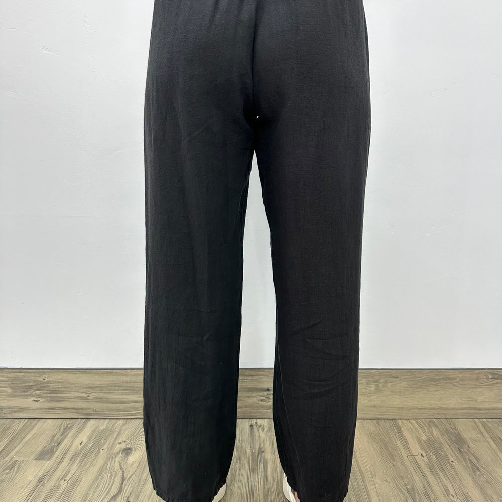 
                  
                    Black Linen Long Straight Leg Pant
                  
                