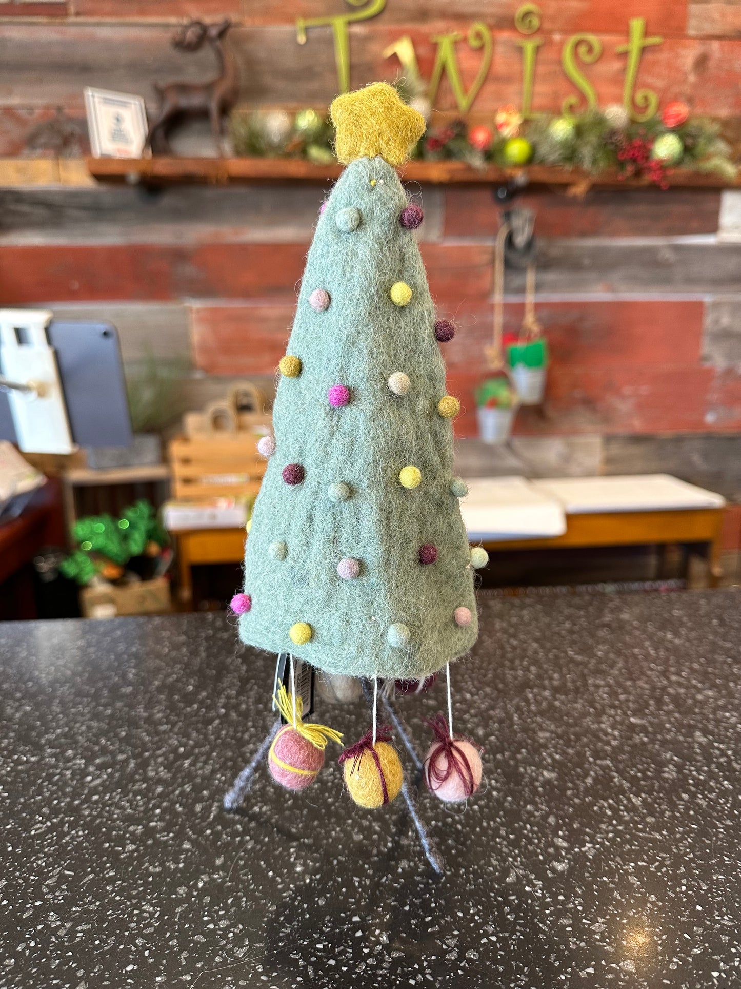 Hand Made Sheep Wool Tree with Presents