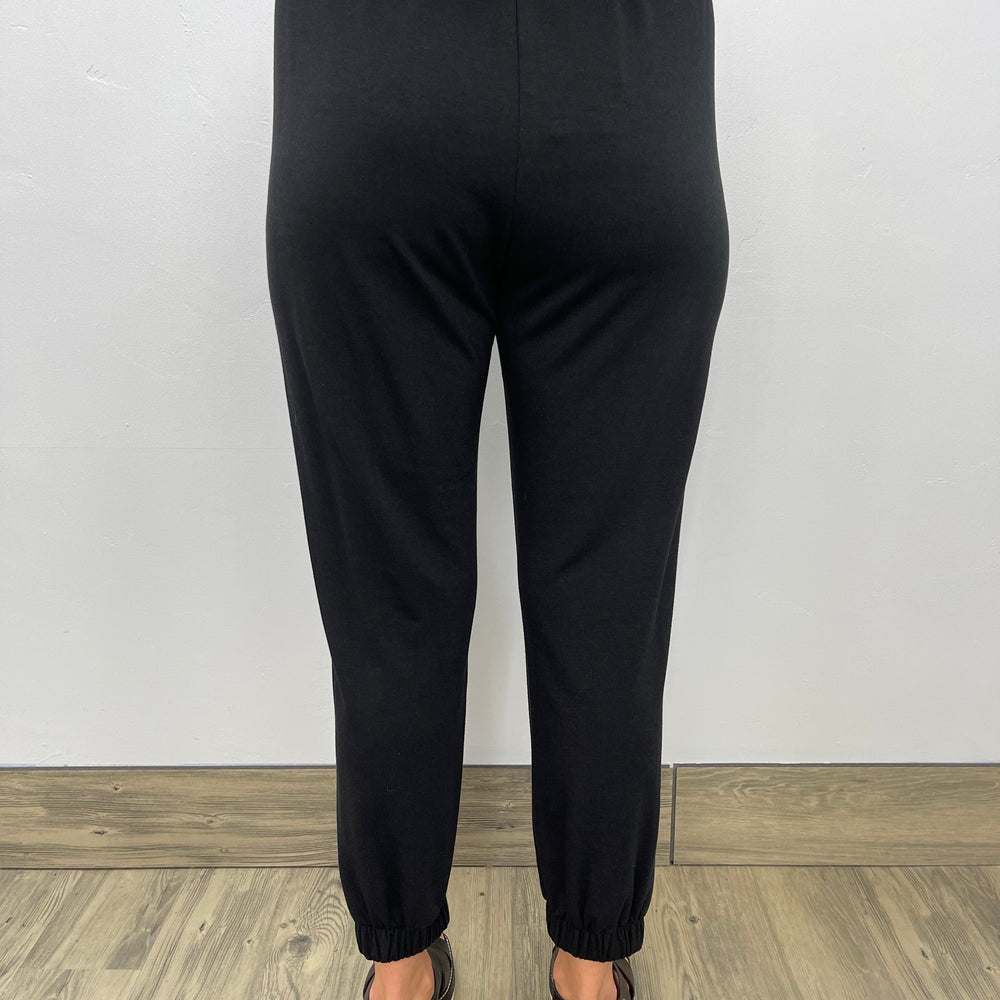 Black Long Knit Bamboo Jogger