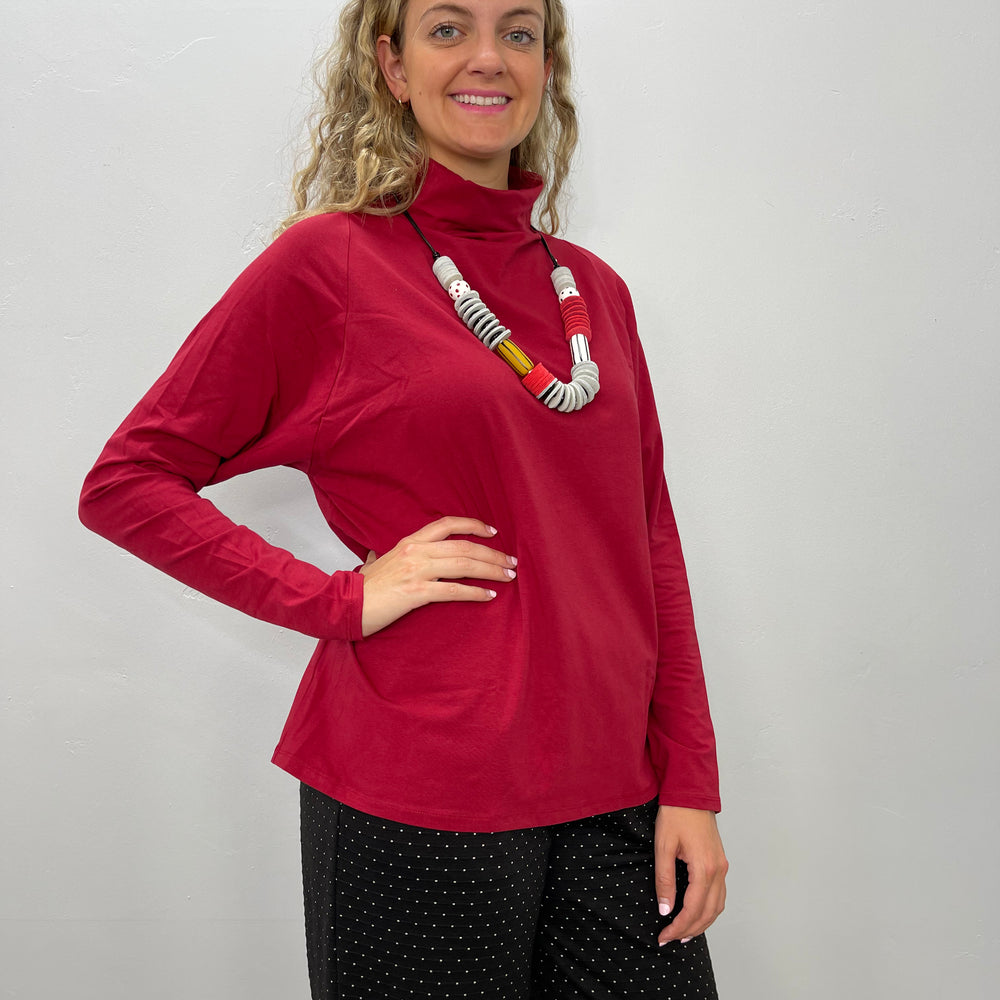 Burgundy Long Sleeve Turtle Neck