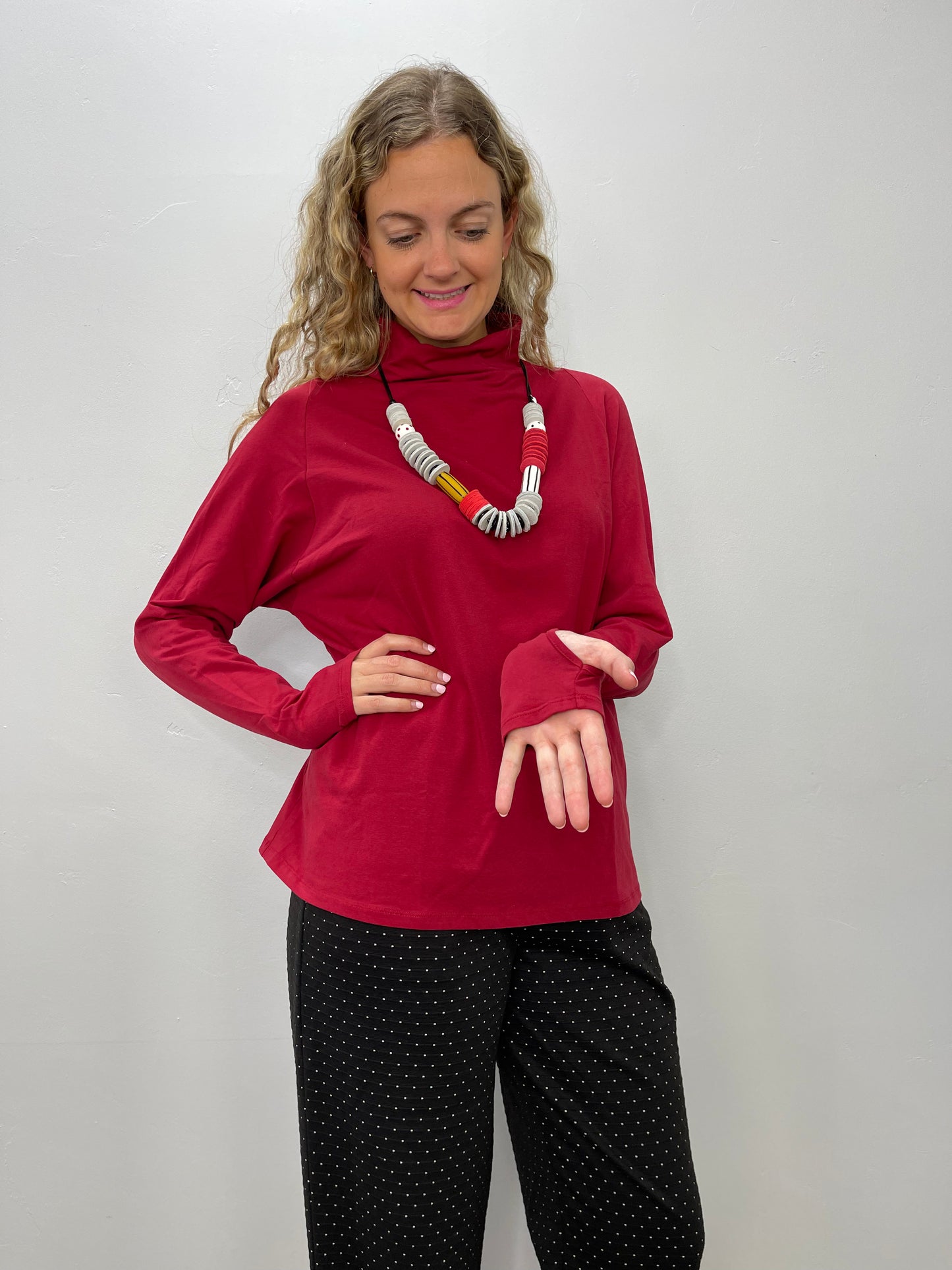 Load image into Gallery viewer, Burgundy Long Sleeve Turtle Neck
