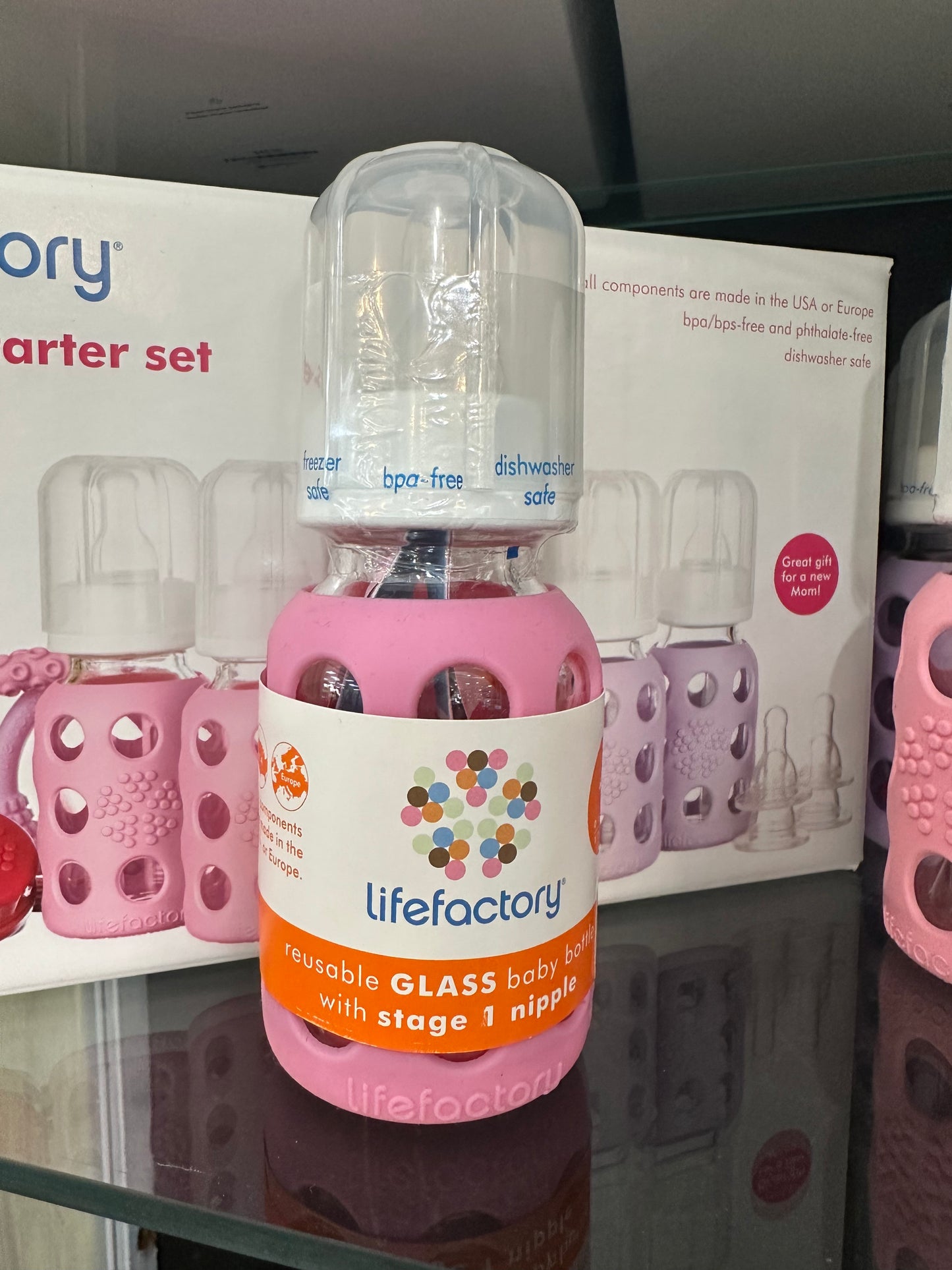 Light Pink Baby Bottle with Nipple