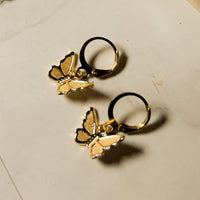 Gold Tiny Butterfly Earrings