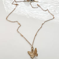 Gold Tiny Butterfly Necklace