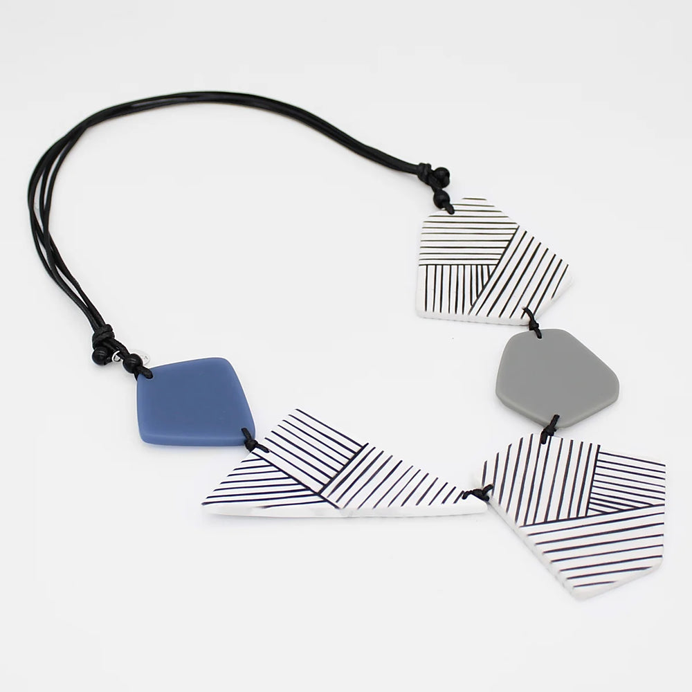 Black and Grey Zen Geometric Necklace