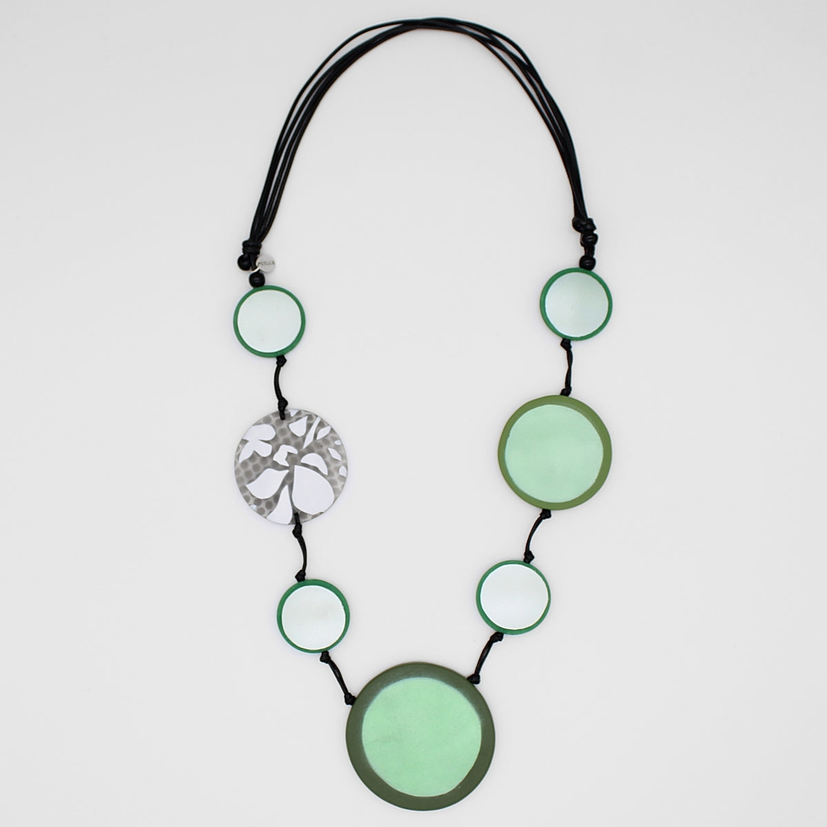 Shades of Green Circles Statement Necklace