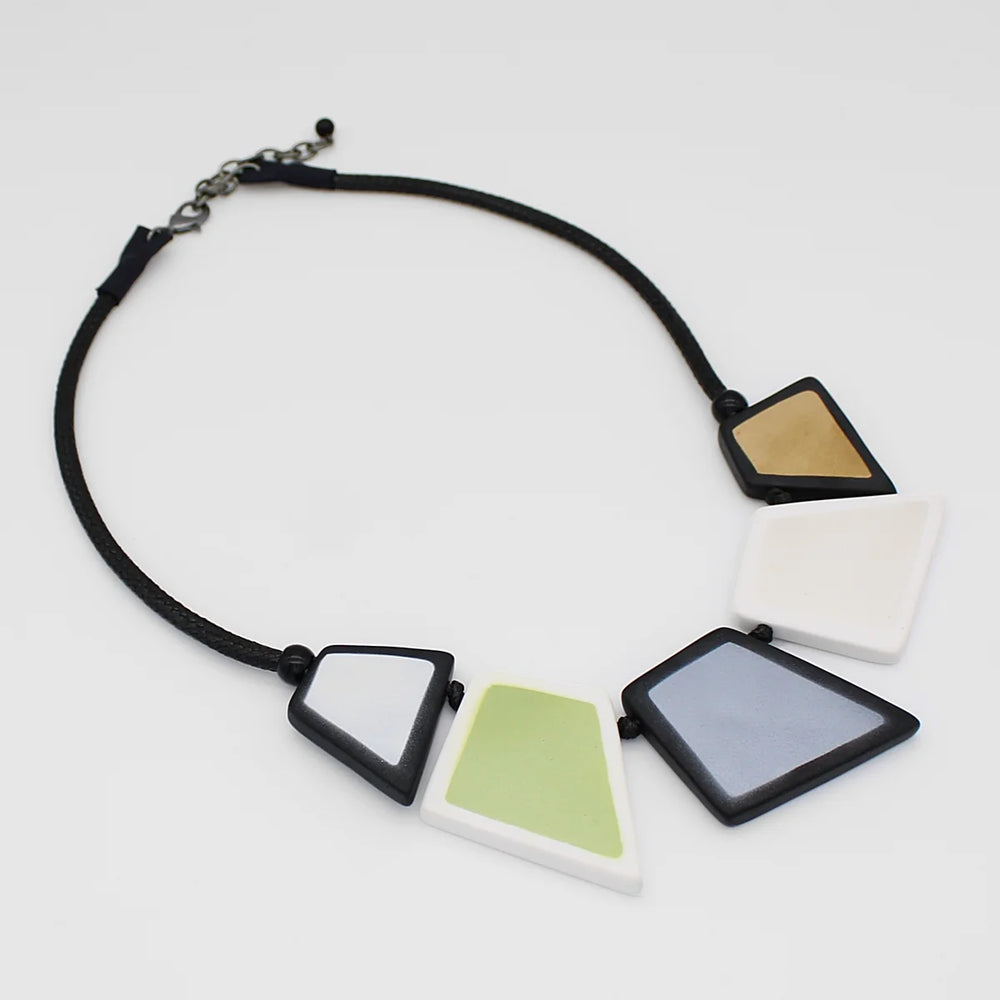 Bold Squares Metallic Statement Necklace