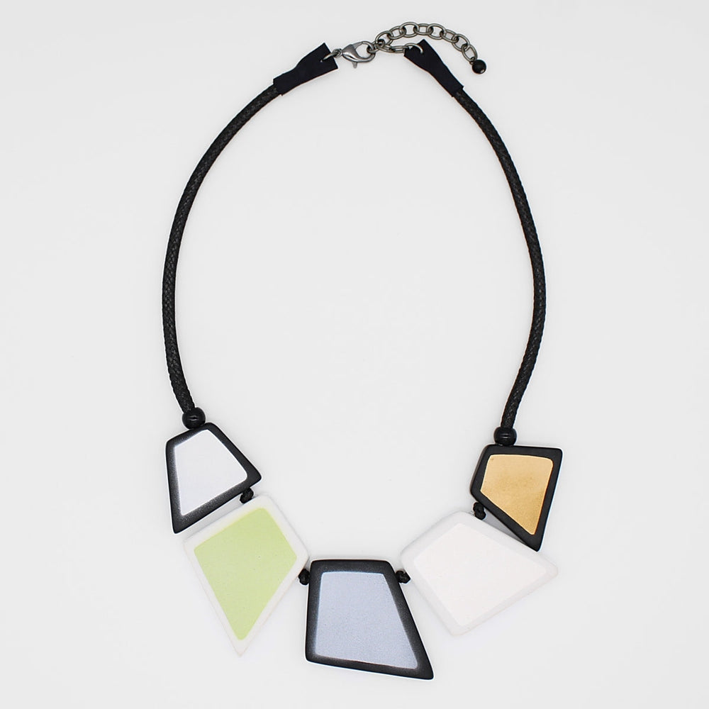 Bold Squares Metallic Statement Necklace