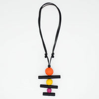 Orange Pink Yellow Layers Adjustable Necklace