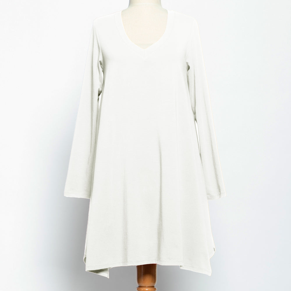 
                  
                    Ecru White V Neck Swing Tunic
                  
                