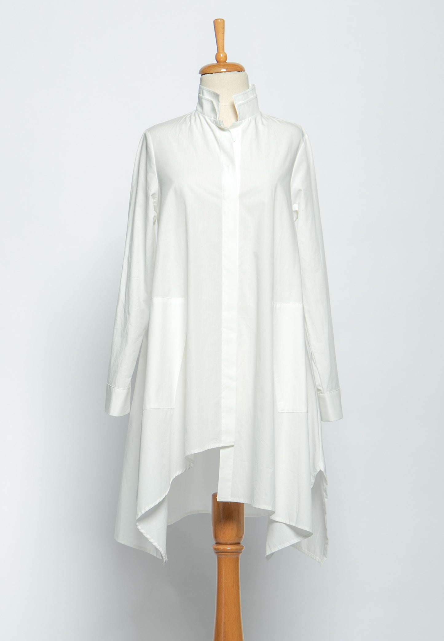 Ecru White Button Down Tunic Dress