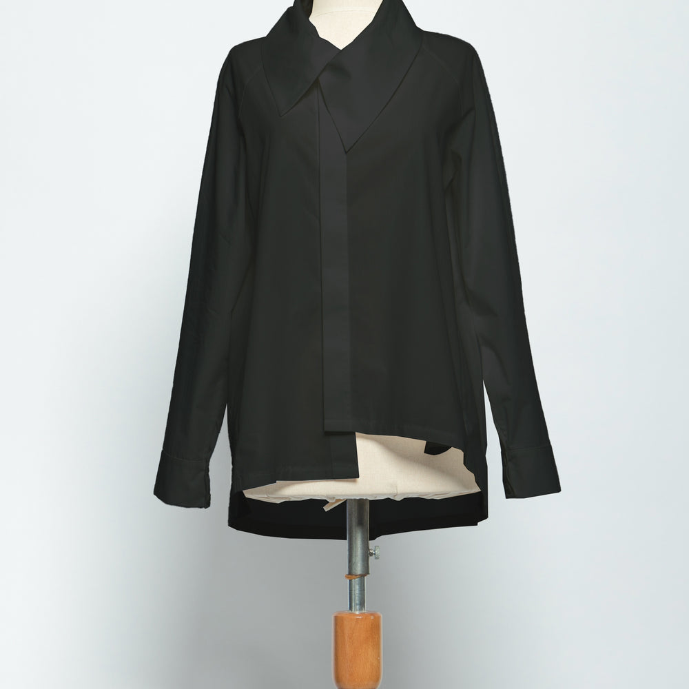 
                  
                    Black Asymmetric Button Down Blouse
                  
                