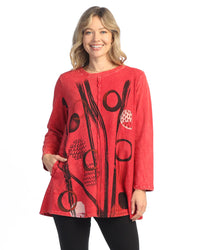 Scarlet Staccato Mineral Wash Tunic with Patch Pockets