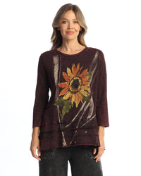 Wine Mineral Washed 100% Cotton Layered Tunic