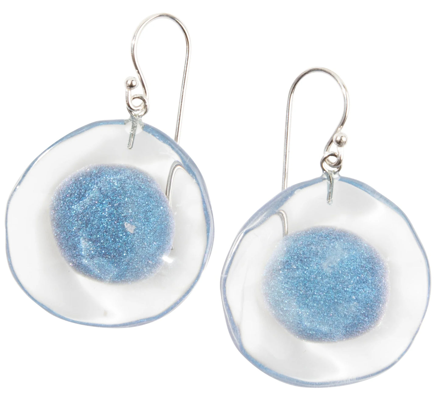 Blue Flora Polyresin Earrings