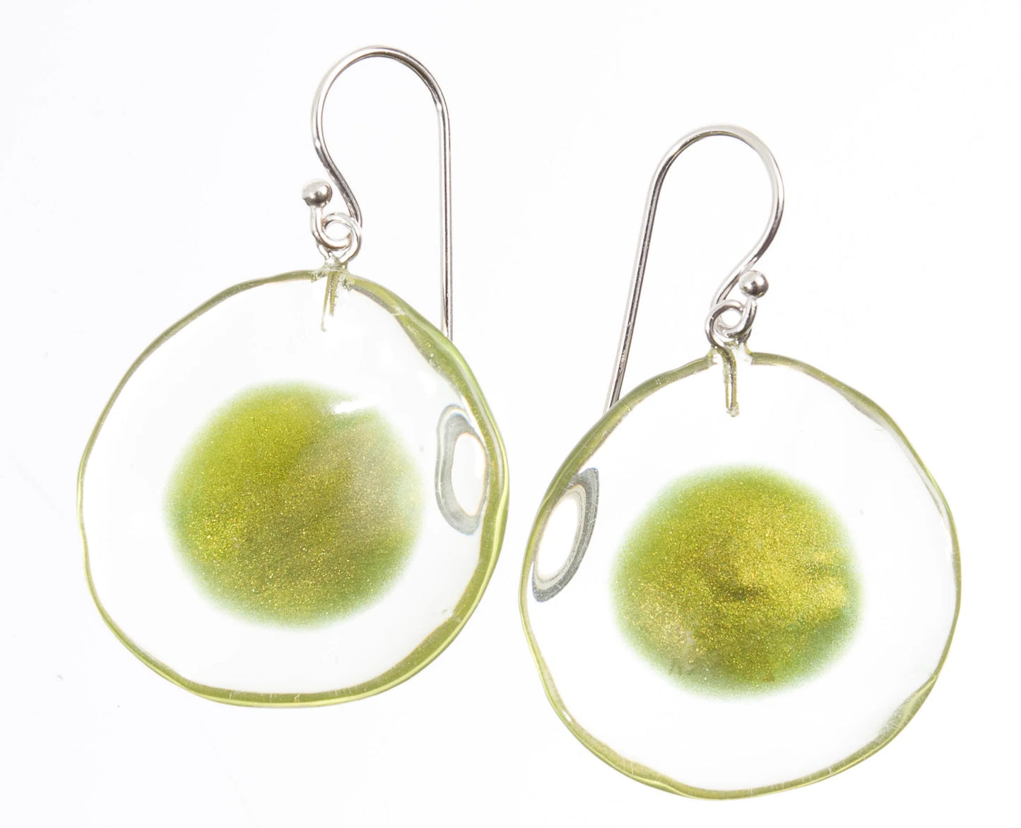 Green Flora Polyresin Earrings