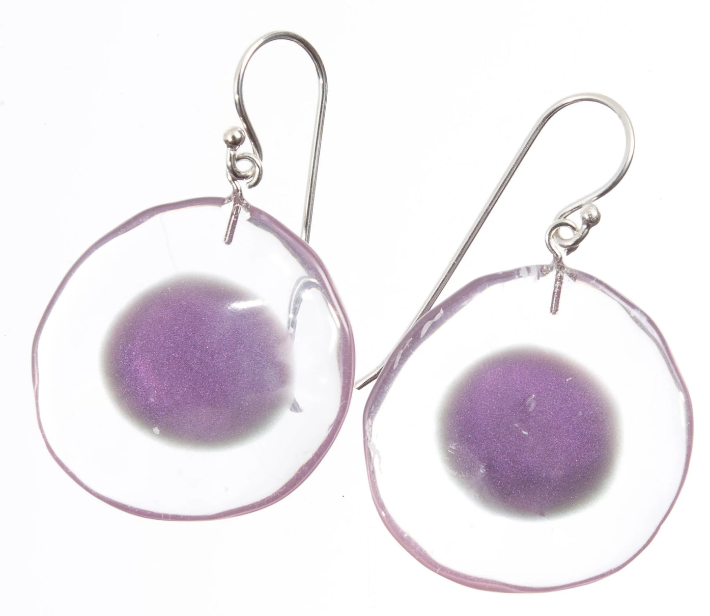 Purple Flora Polyresin Earrings