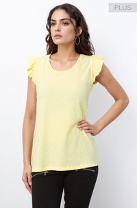 Banana Yellow Ruffle Sleeve Top