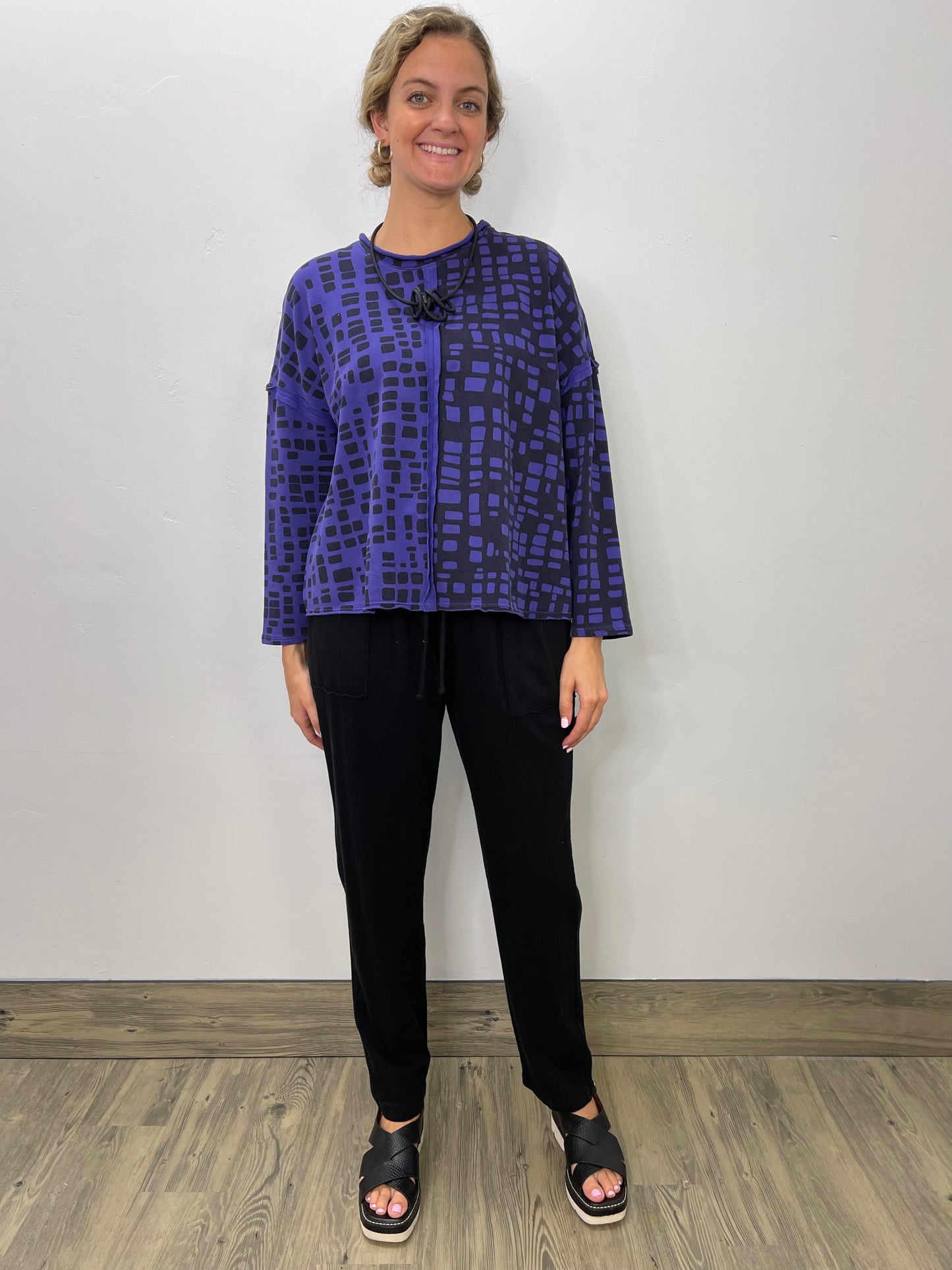 Violet City Pattern Fleece Long Sleeve