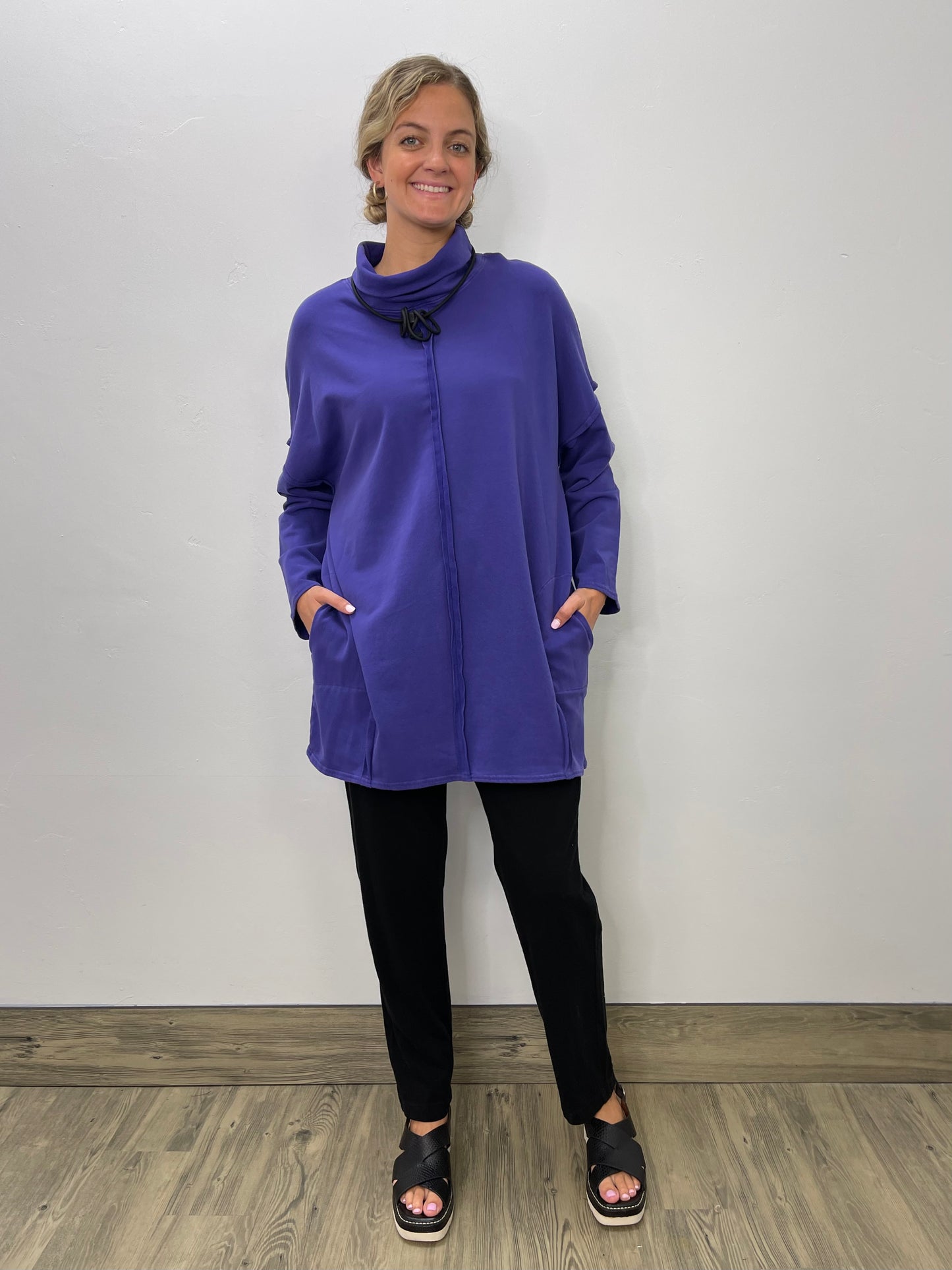 Violet Roll Neck Long Sleeve Tunic