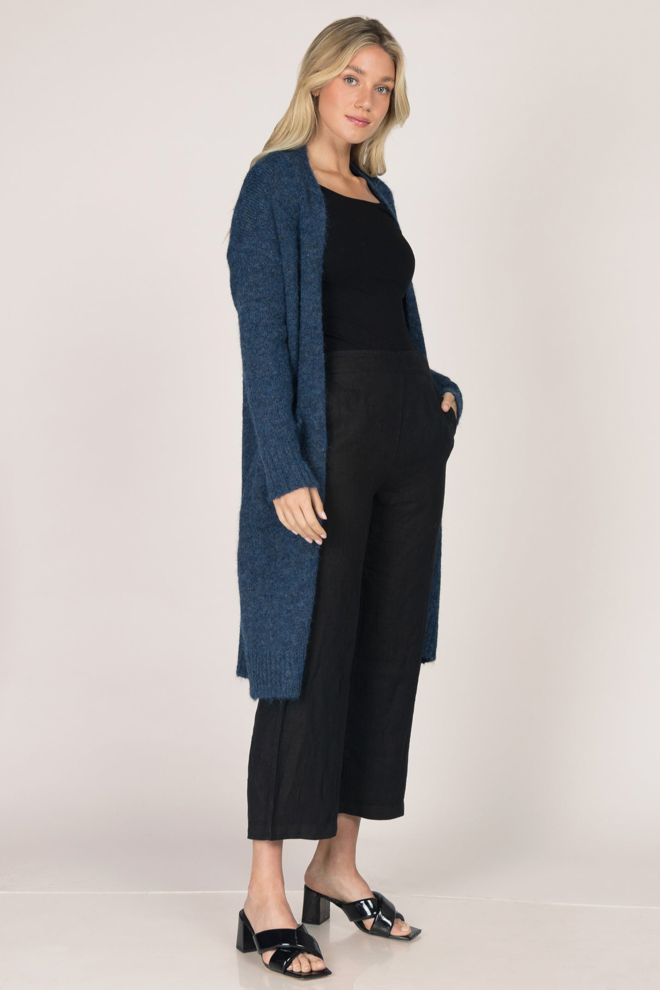 Navy Peony Casual Comfort Cardigan