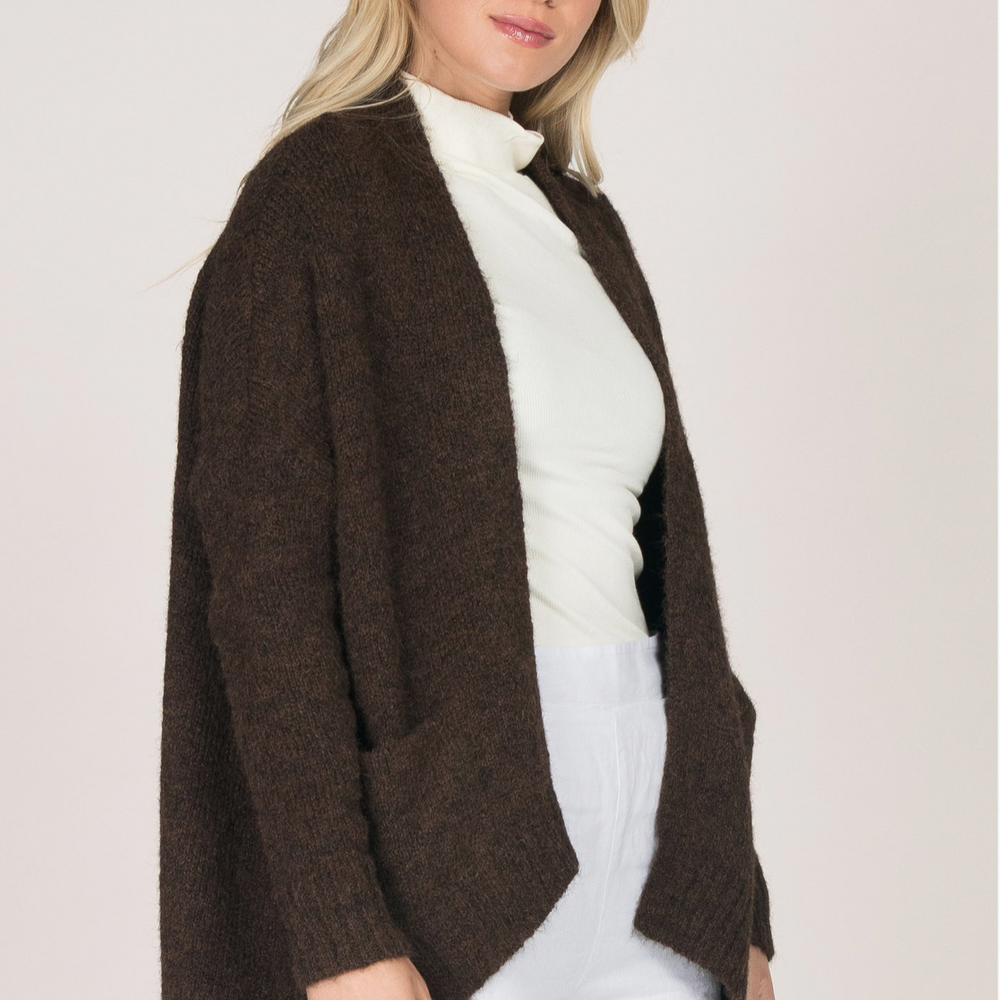 Cognac Soft Cardigan with Pockets