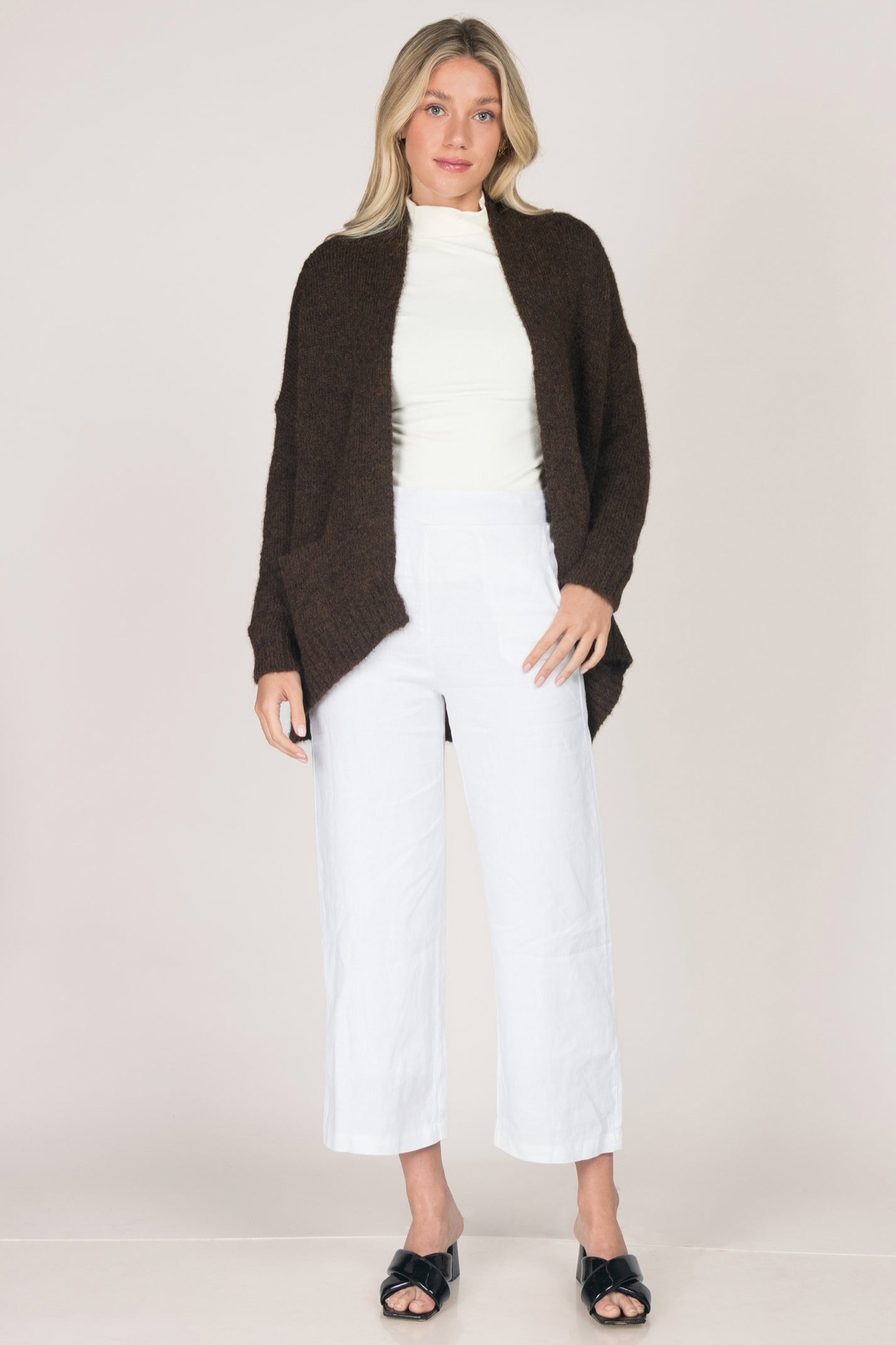 Cognac Soft Cardigan with Pockets