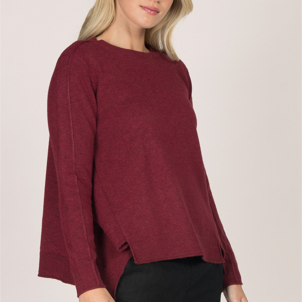 Burgundy Sleek Seam Sweater