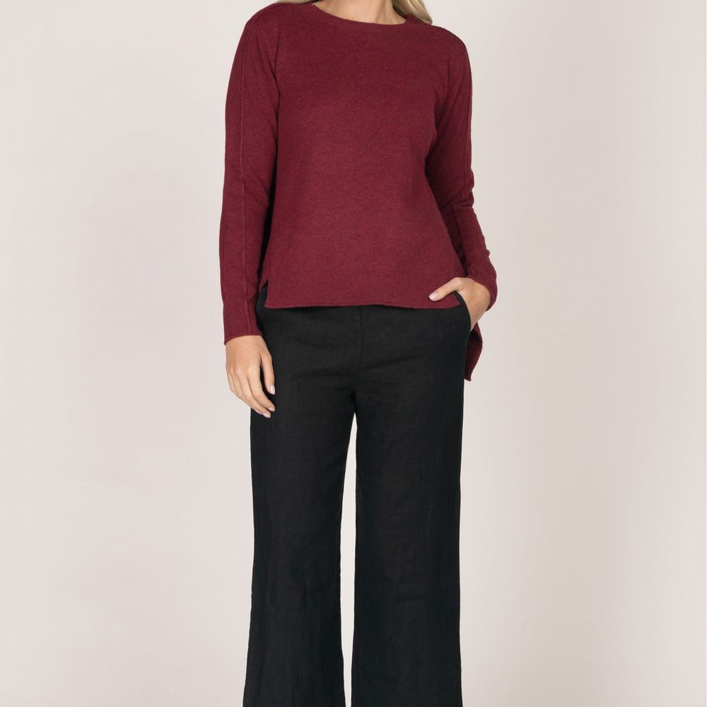 
                  
                    Burgundy Sleek Seam Sweater
                  
                