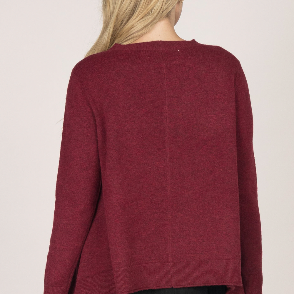 
                  
                    Burgundy Sleek Seam Sweater
                  
                