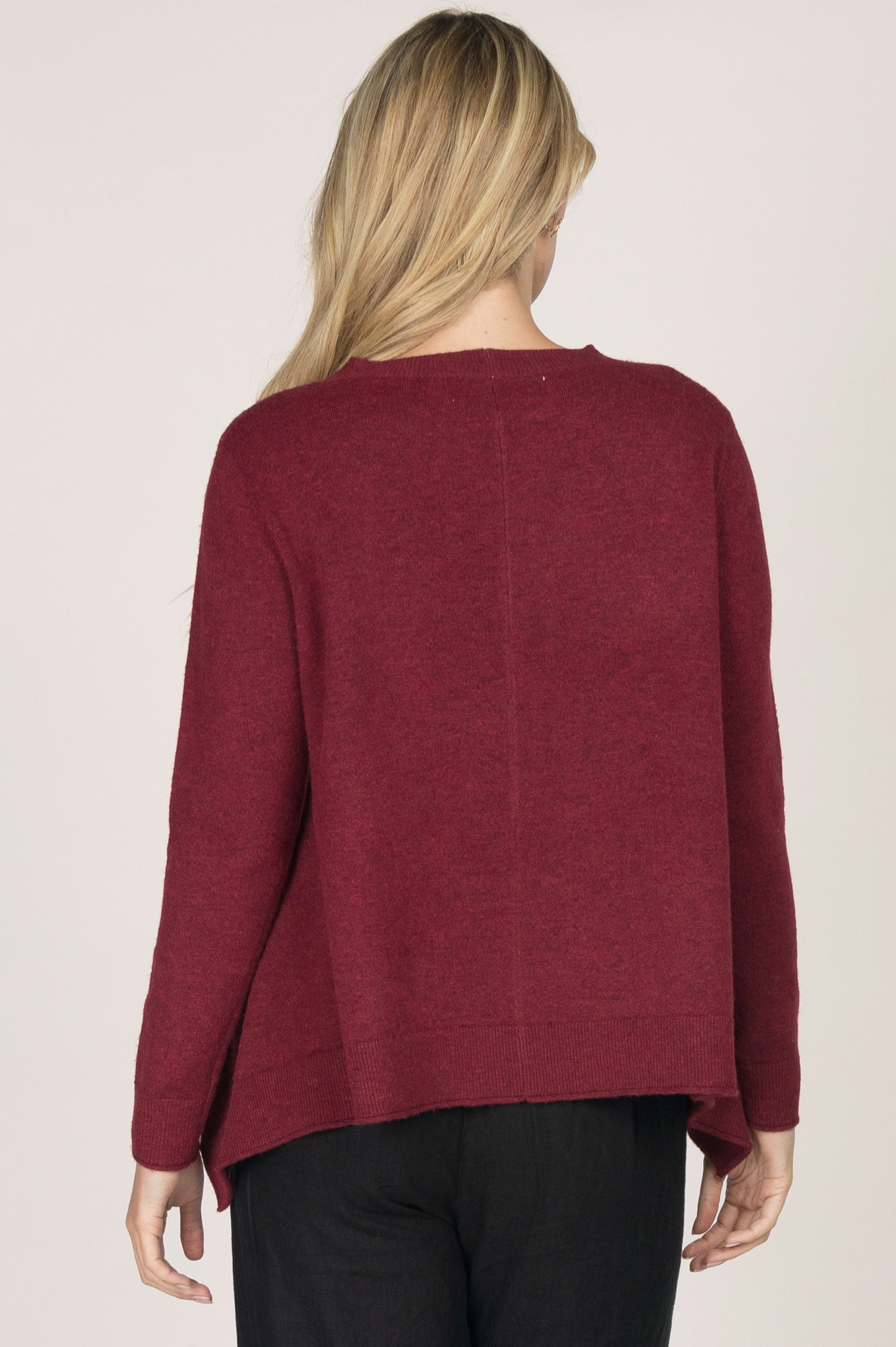 Burgundy Sleek Seam Sweater