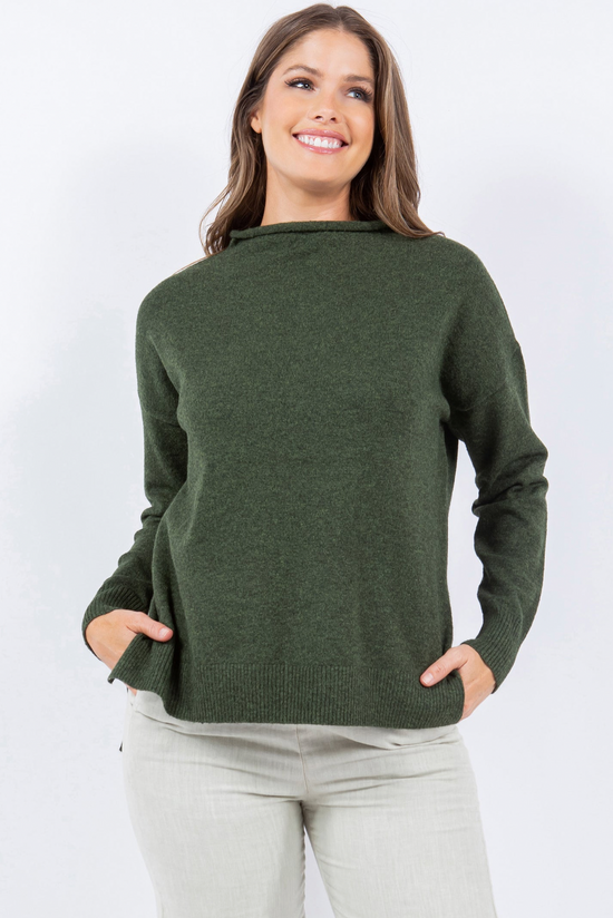 Olive Effortless Elegance Sweater