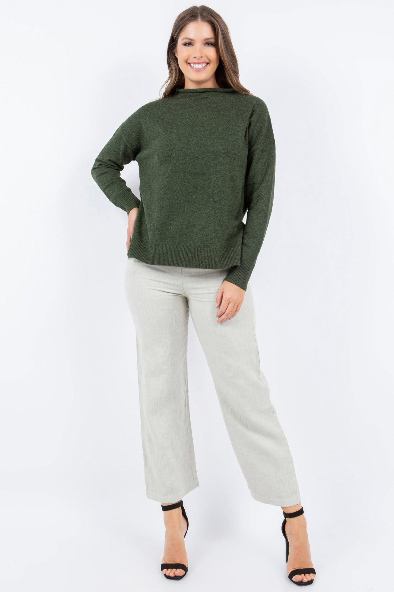 Olive Effortless Elegance Sweater