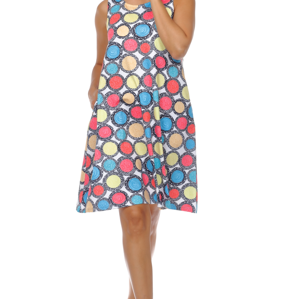 Polka Dot A-line Sleeveless Dress